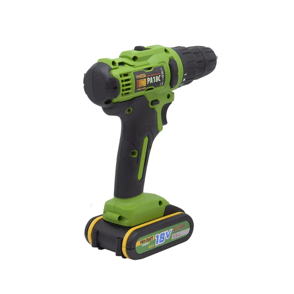 Фото 2 Дрель-шуруповерт аккумуляторная Procraft Pa18c, 20 В Li-ion 2x1.5 Ач