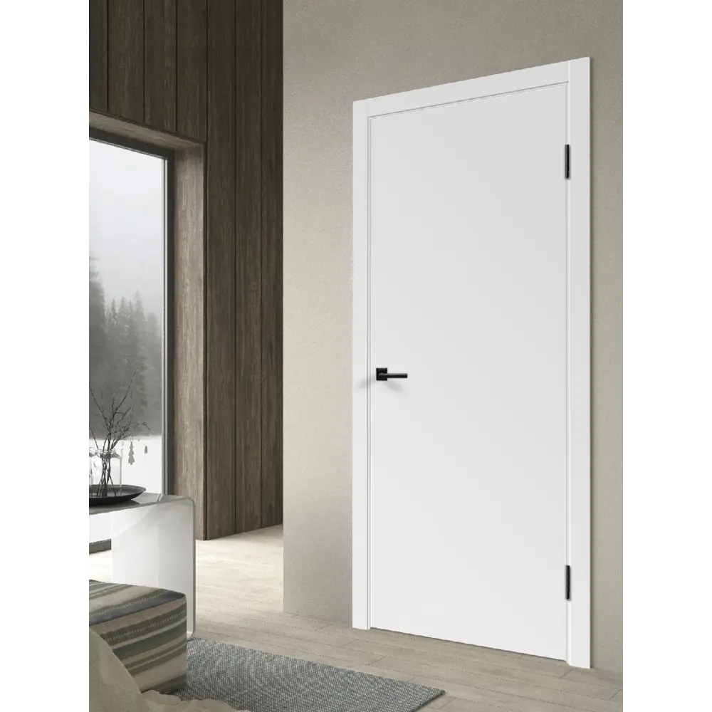 Фото 2 Комплект межкомнатной двери Velldoris Scandi 1 глухая 200x60см эмаль цвет белая эмаль с коробом и наличниками Фото 2 Комплект межкомнатной двери Velldoris Scandi 1 глухая 200x60см эмаль цвет белая эмаль с коробом и наличниками