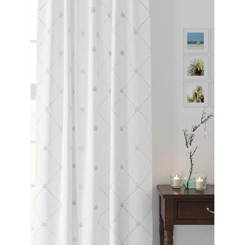 Фото 3 Комплект штор на шторной ленте AT Home Лиремос 150x260 см цвет белый Фото 3 Комплект штор на шторной ленте AT Home Лиремос 150x260 см цвет белый