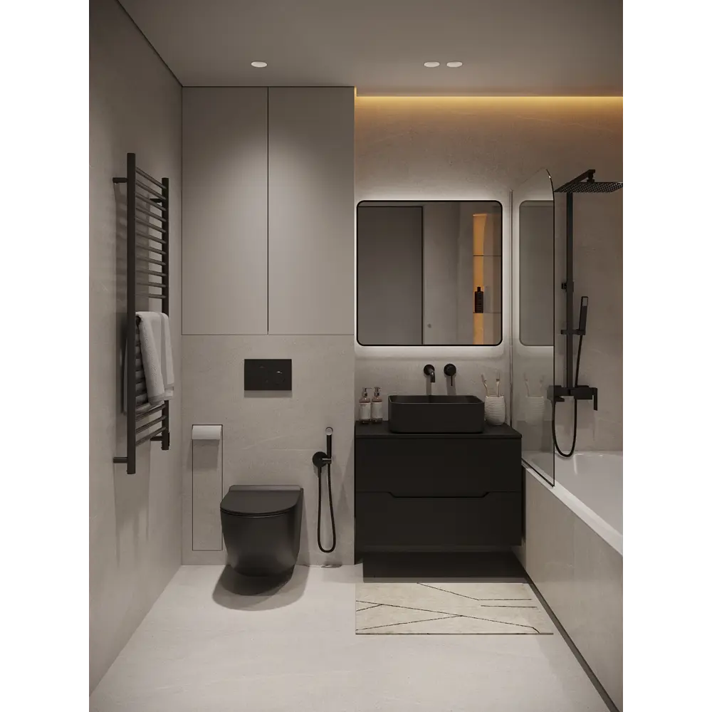 Фото 4 Тумба с раковиной подвесная Topline FLIPTUS80B-2460B 80 см цвет черный матовый Фото 4 Тумба с раковиной подвесная Topline FLIPTUS80B-2460B 80 см цвет черный матовый