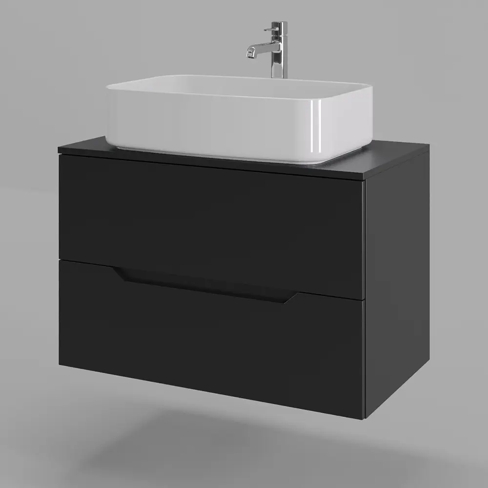 Фото 4 Тумба с раковиной подвесная Topline FLIPTUS80B-7600W 80 см цвет черный/белый Фото 4 Тумба с раковиной подвесная Topline FLIPTUS80B-7600W 80 см цвет черный/белый