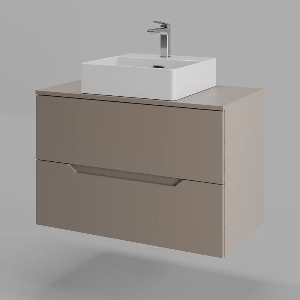 Фото 4 Тумба с раковиной подвесная Topline FLIPTUS80L-4405W 80 см цвет латте/белый Фото 4 Тумба с раковиной подвесная Topline FLIPTUS80L-4405W 80 см цвет латте/белый