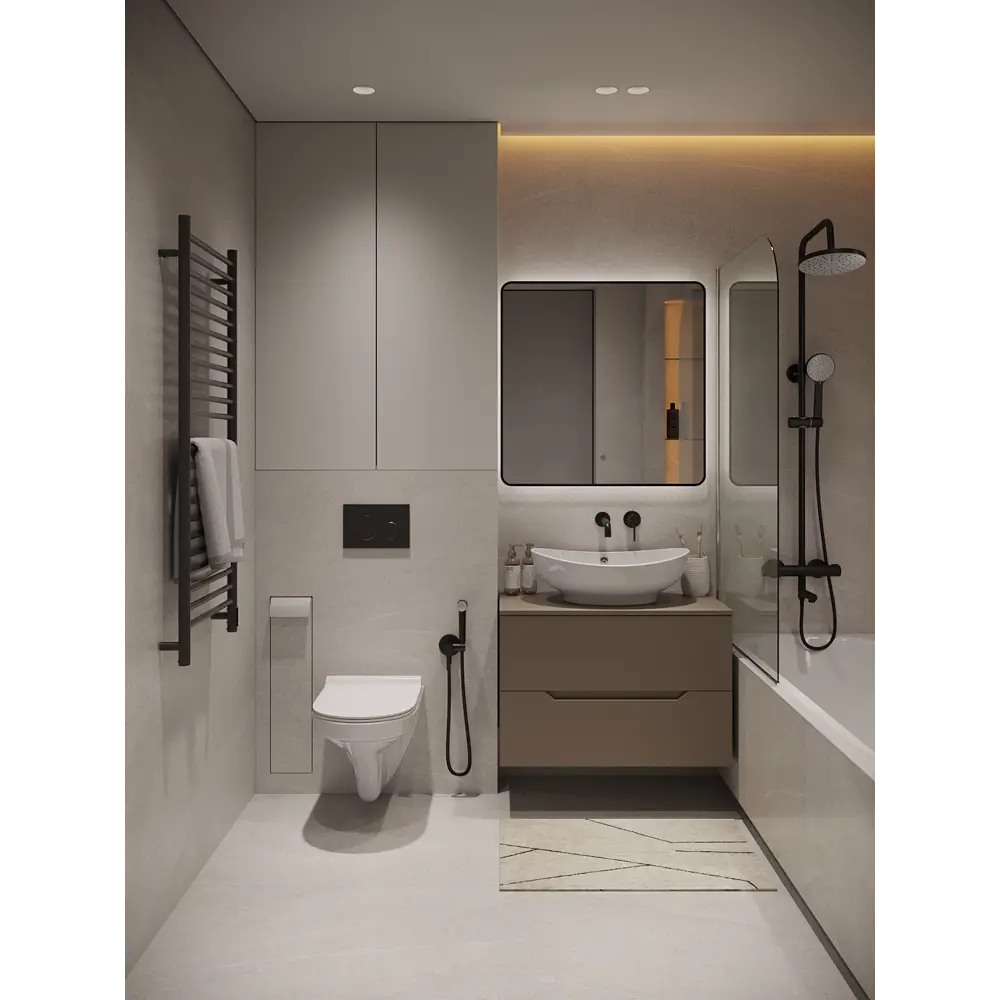 Фото 4 Тумба с раковиной подвесная Topline FLIPTUS80L-8585W 80 см цвет латте/белый Фото 4 Тумба с раковиной подвесная Topline FLIPTUS80L-8585W 80 см цвет латте/белый