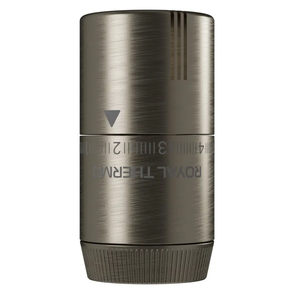 Фото 4 Термостатическая головка жидкостная Royal Thermo Design Pro M30x1.5 никель матовый Фото 4 Термостатическая головка жидкостная Royal Thermo Design Pro M30x1.5 никель матовый