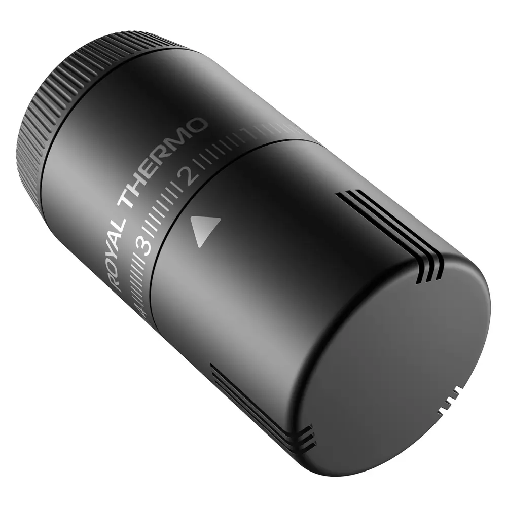 Фото Термостатическая головка жидкостная Royal Thermo Design M30x1.5 черная Фото Термостатическая головка жидкостная Royal Thermo Design M30x1.5 черная