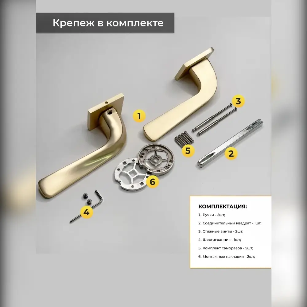 Фото 8 Ручка дверная Abriss R21.177 + Поворотник BK 2105 SSG (Сатинированное золото) Фото 8 Ручка дверная Abriss R21.177 + Поворотник BK 2105 SSG (Сатинированное золото)