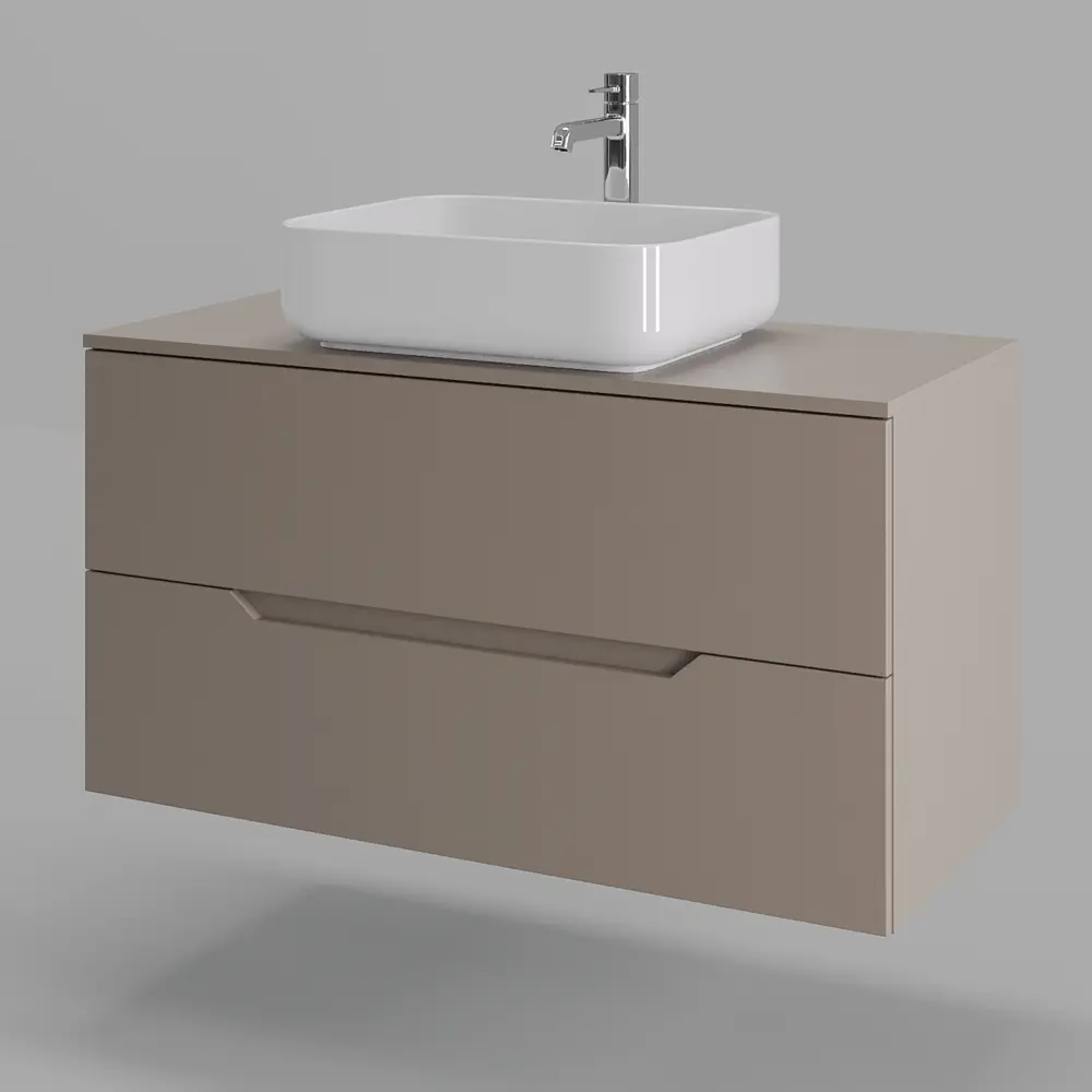 Фото 4 Тумба с раковиной подвесная Topline FLIPTUS100L-5500W 100 см цвет латте матовый Фото 4 Тумба с раковиной подвесная Topline FLIPTUS100L-5500W 100 см цвет латте матовый