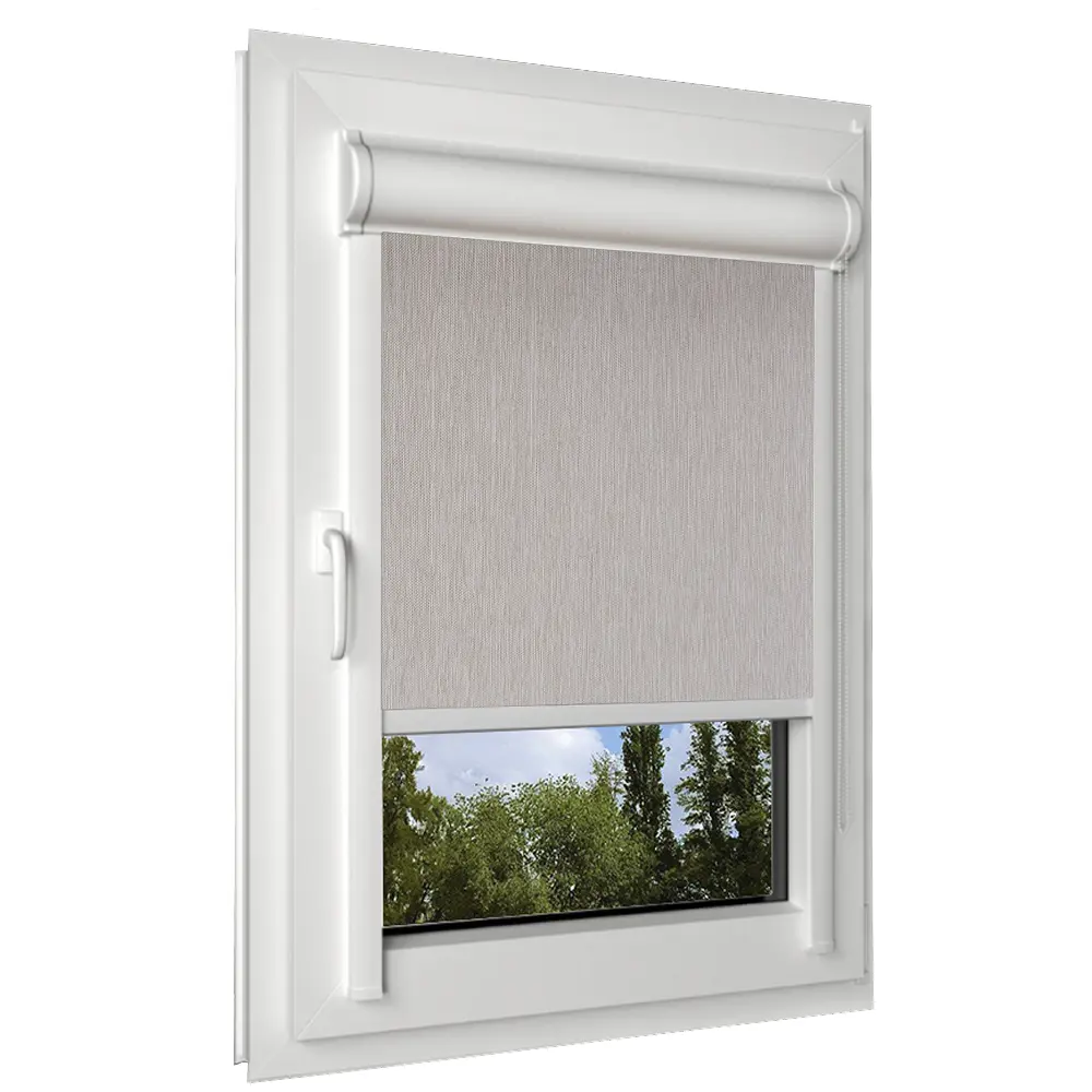 Фото Рулонная штора блэкаут Унистайл RKRBLLBE070120 70x120 см, цвет бежевый