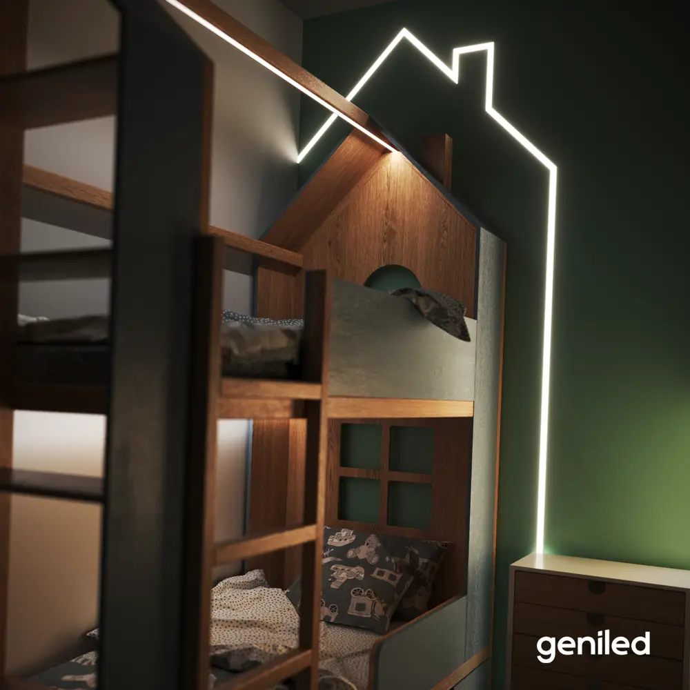 Фото 14 Светодиодная лента Geniled 03523 240 диод 20 Вт/м 12 В 15 мм IP65 5 м нейтральный белый свет