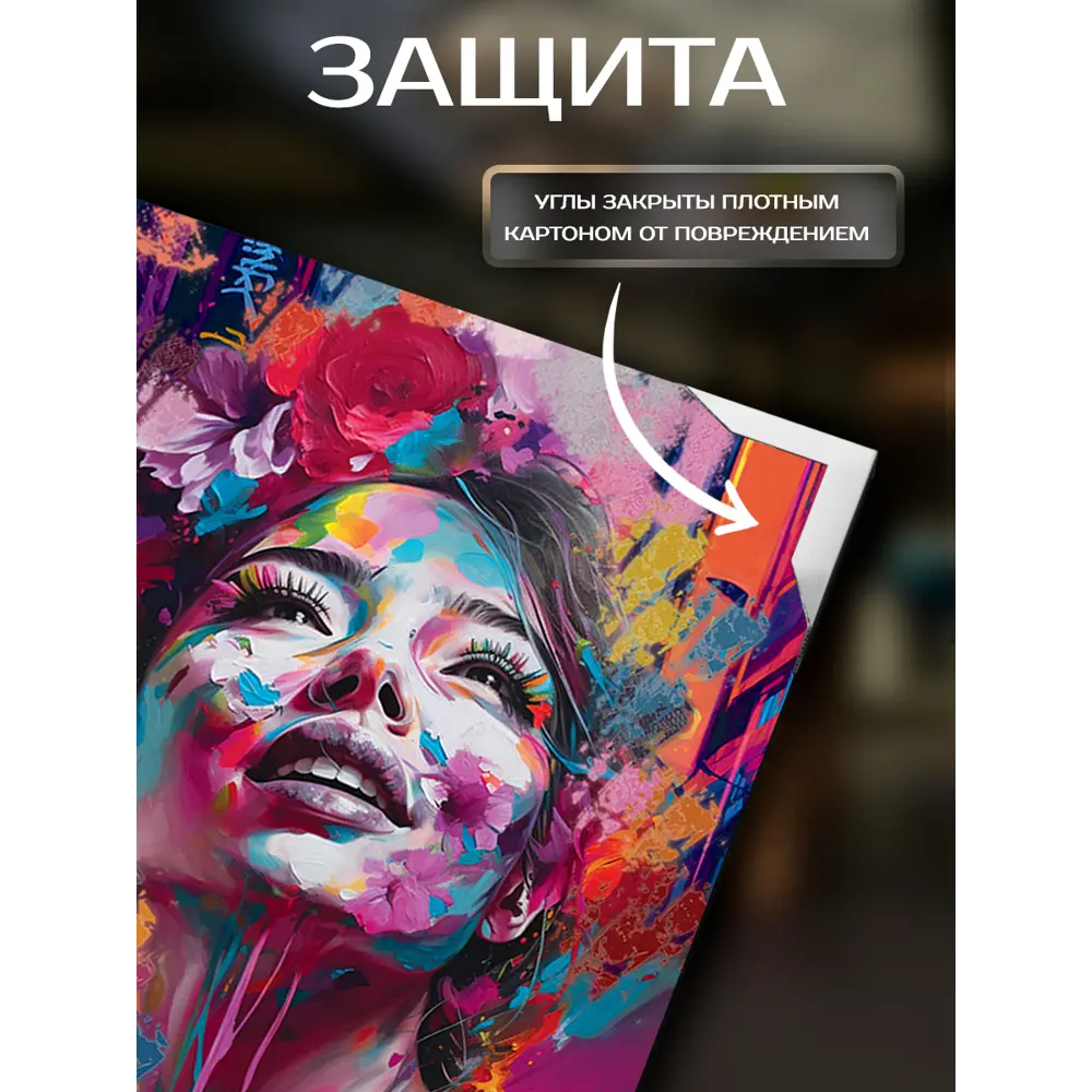 Фото 4 Картина на холсте Девушка в красках 40x50 см Фото 4 Картина на холсте Девушка в красках 40x50 см