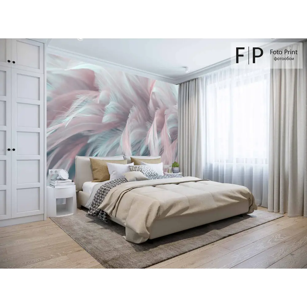 Фото 2 Фотообои флизелиновые Foto Print Розовые перья 04-518-А-3,5-2.7, 350x270 см Фото 2 Фотообои флизелиновые Foto Print Розовые перья 04-518-А-3,5-2.7, 350x270 см