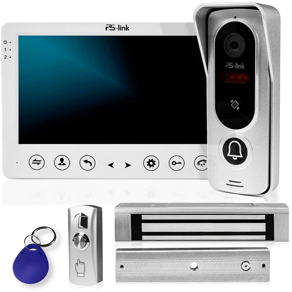 Фото Комплект видеодомофона Ps-link KIT-7521WS-18 7" цвет белый Фото Комплект видеодомофона Ps-link KIT-7521WS-18 7" цвет белый