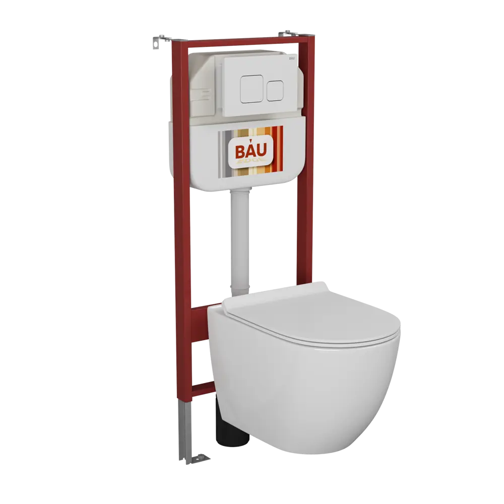 Фото 3 Комплект Bauedge Soul1 6 в 1: рамная инсталляция Neo 45, унитаз подвесной безободковый торнадо Bau Hurricane, сиденье дюропласт микролифт Фото 3 Комплект Bauedge Soul1 6 в 1: рамная инсталляция Neo 45, унитаз подвесной безободковый торнадо Bau Hurricane, сиденье дюропласт микролифт