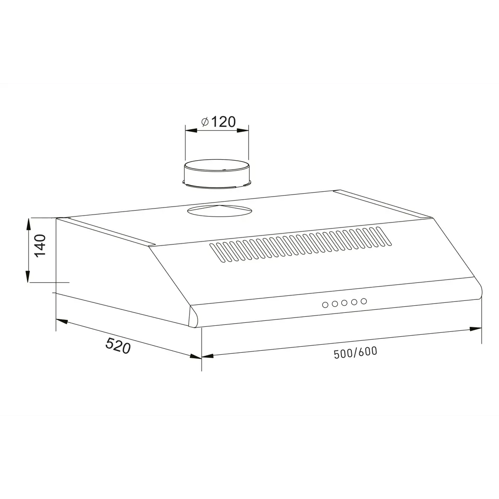 Фото Плоская вытяжка Making oasis everywhere UP-50 50 см цвет серый/серебристый