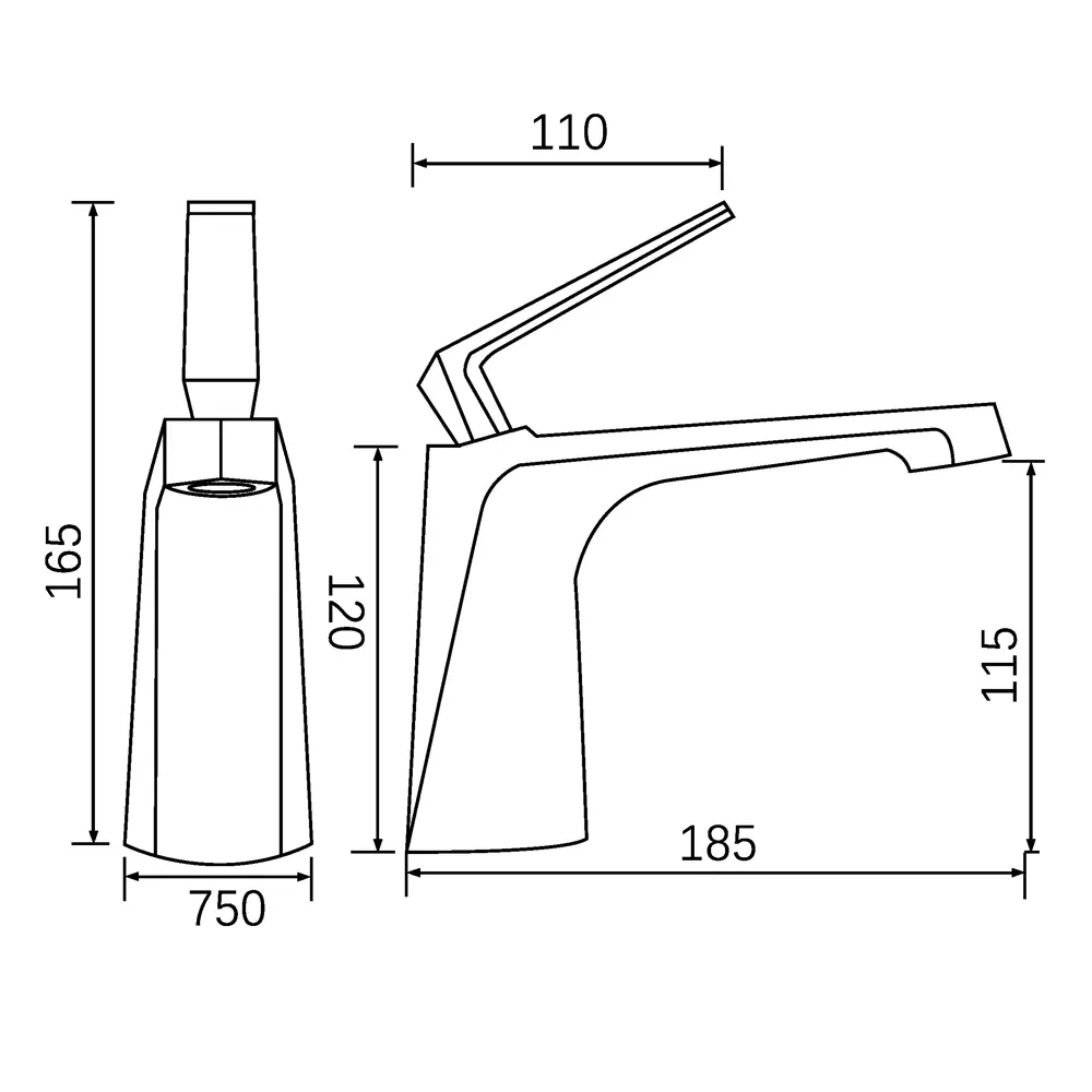 Фото Смеситель для раковины Milleau MLV6223LS-CR однорычажный цвет серый/серебристый