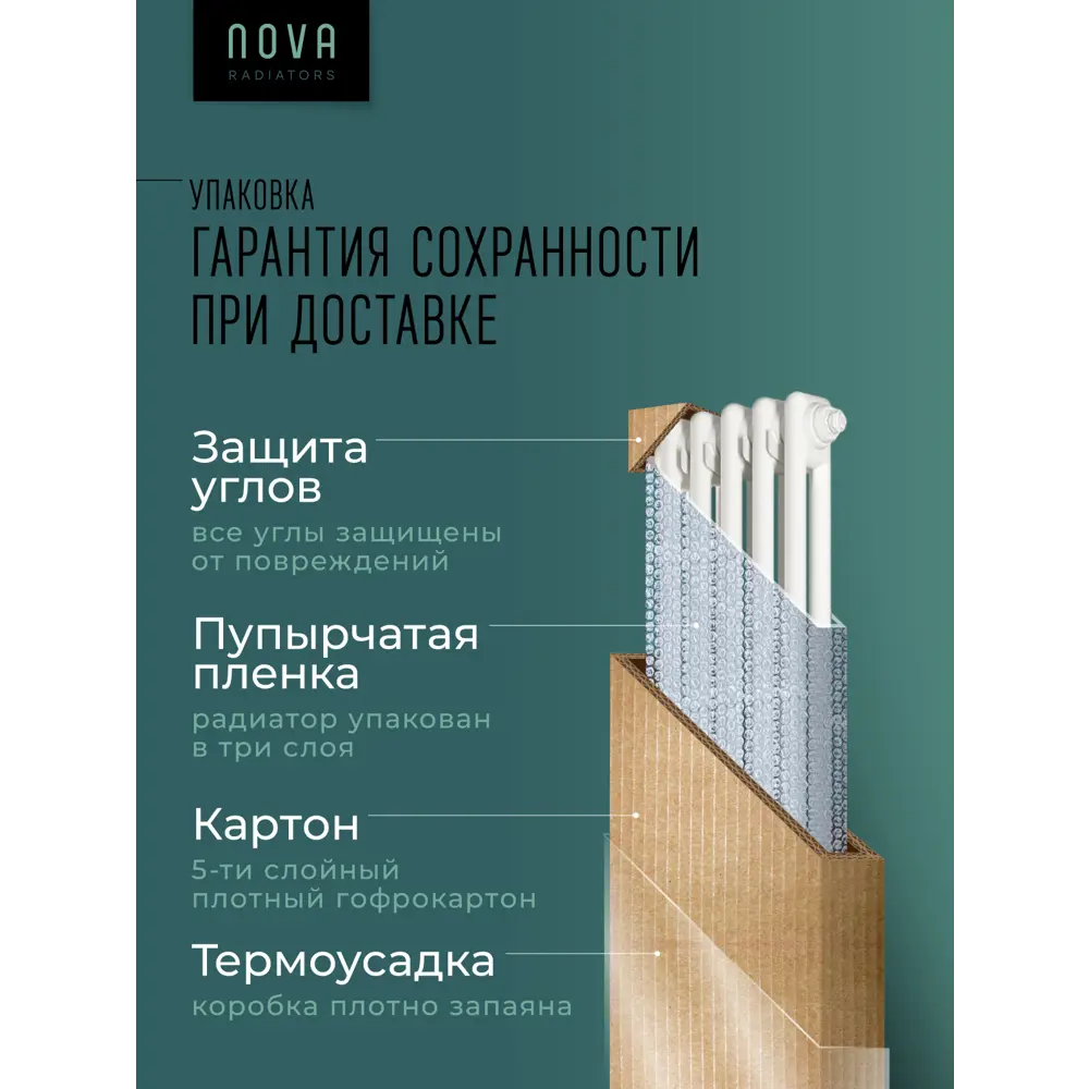 Фото 5 Радиатор трубчатый Nova Siluet NS-T3 1800 5 BV R9016(M) 50/100 5 секций нижнее универсальное подключение сталь белый матовый с кронштейном Фото 5 Радиатор трубчатый Nova Siluet NS-T3 1800 5 BV R9016(M) 50/100 5 секций нижнее универсальное подключение сталь белый матовый с кронштейном