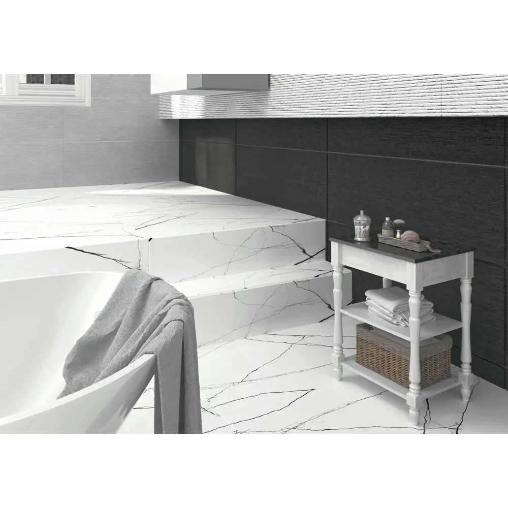 Фото Керамогранит Керамопро Elegance Semi Polished Rectified C2AA05T000D1SO 60x120см 1.44 м² цвет белый, цена за упаковку Фото Керамогранит Керамопро Elegance Semi Polished Rectified C2AA05T000D1SO 60x120см 1.44 м² цвет белый, цена за упаковку
