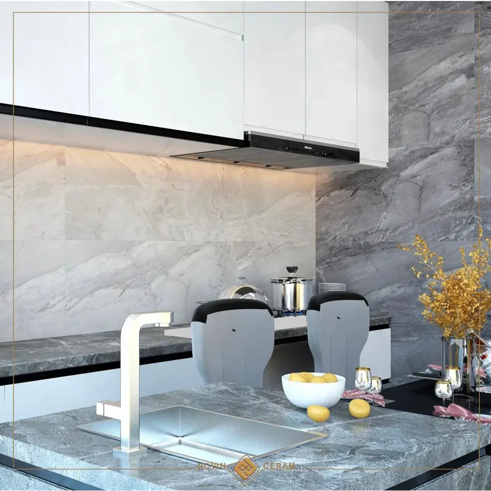Фото Керамогранит Керамопро FORZESKO LIGHT SEMI PolishED N9555 60x120см 2.16 м² цвет серый, серебристый, цена за упаковку Фото Керамогранит Керамопро FORZESKO LIGHT SEMI PolishED N9555 60x120см 2.16 м² цвет серый, серебристый, цена за упаковку