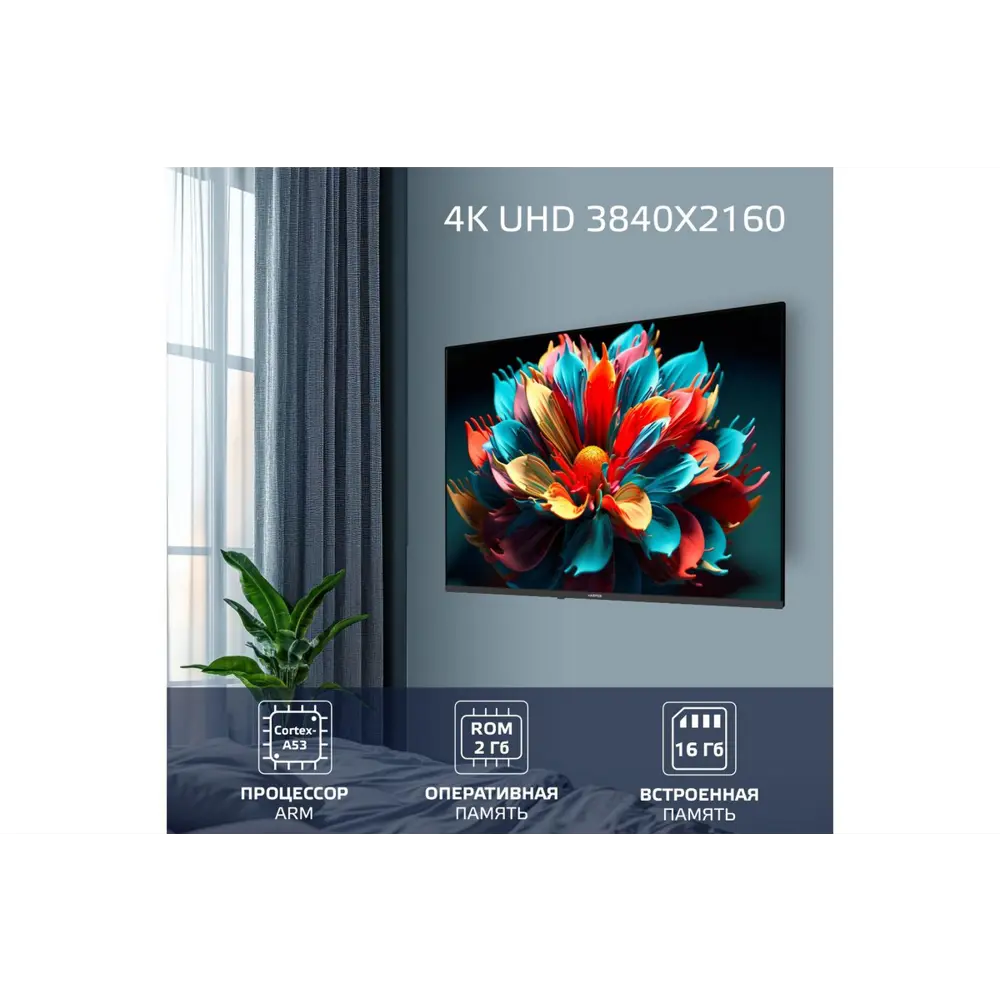 Фото 3 Телевизор Harper 50U770TS 50" 126 см цвет черный Фото 3 Телевизор Harper 50U770TS 50" 126 см цвет черный