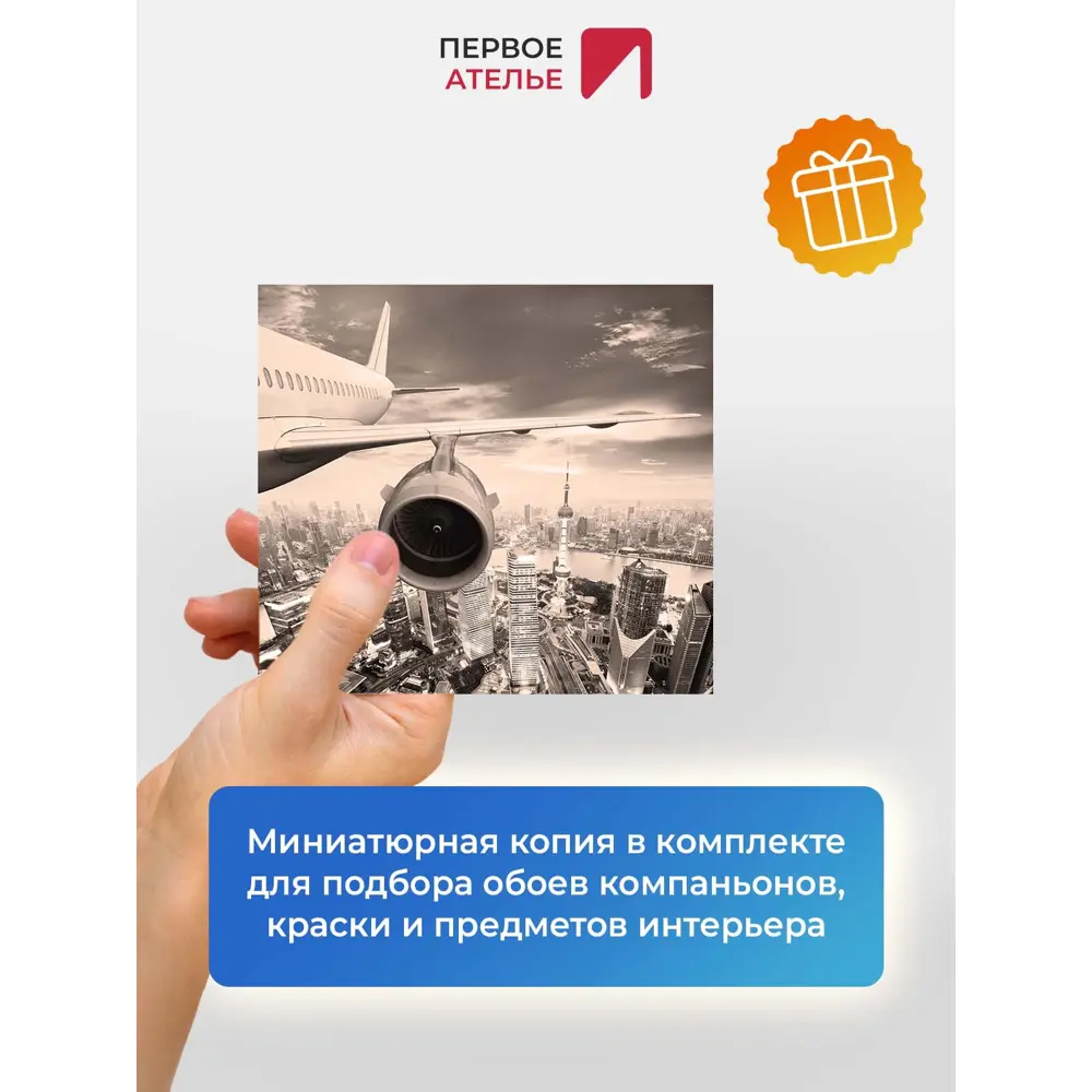 Фото 8 Фотообои флизелиновые Первое ателье 300x300 см Самолет и вид на город с высоты pw78600 Фото 8 Фотообои флизелиновые Первое ателье 300x300 см Самолет и вид на город с высоты pw78600