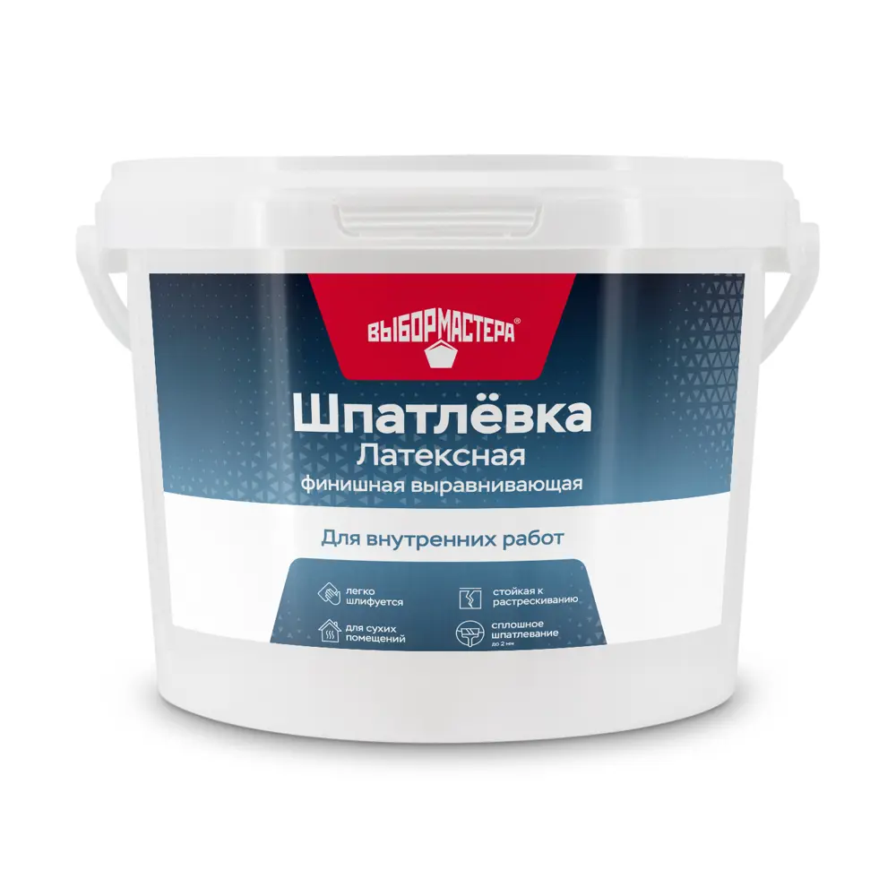 Фото Шпаклевка латексная финишная Выбор мастера 3 кг цвет белый Фото Шпаклевка латексная финишная Выбор мастера 3 кг цвет белый