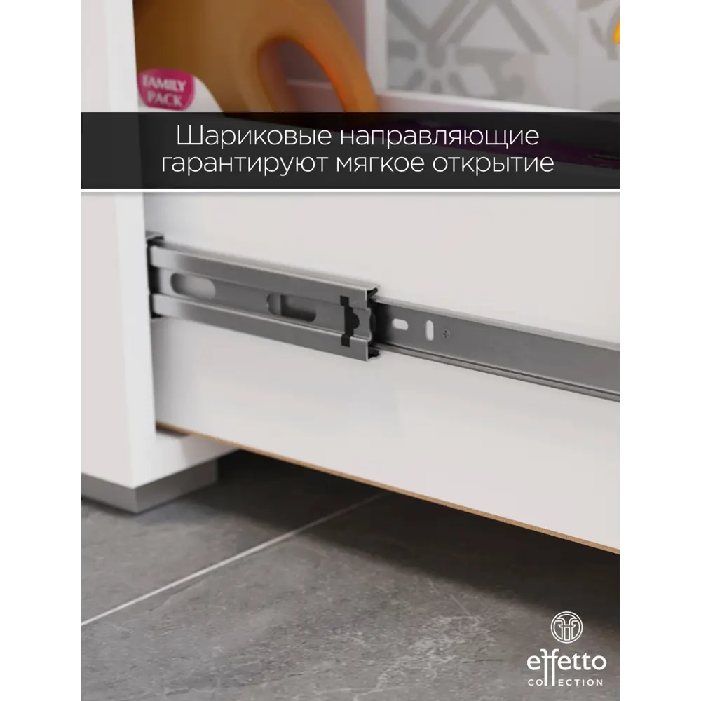 Фото 6 Пенал для ванной напольный Effetto Compact 19.2 см с ящиками цвет белый Фото 6 Пенал для ванной напольный Effetto Compact 19.2 см с ящиками цвет белый