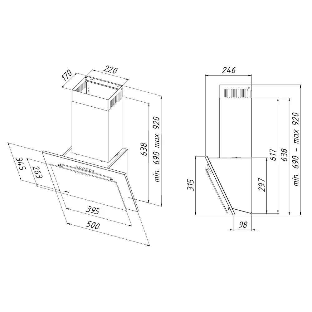 Фото 2 Вытяжка на стену Akpo WK-4 Nero eco 50 см цвет черный 1109 Фото 2 Вытяжка на стену Akpo WK-4 Nero eco 50 см цвет черный 1109