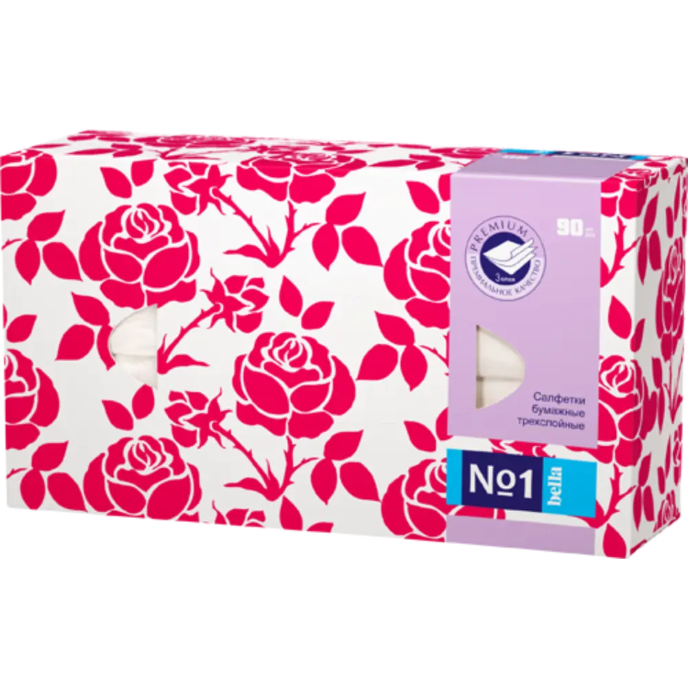 Фото 2 Салфетки бумажные Bella №1 трехслойные микс 3 дизайна 90 шт