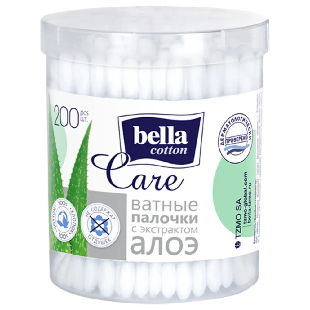 Фото Ватные палочки Bella cotton care с экстрактом алоэ 200 шт Фото Ватные палочки Bella cotton care с экстрактом алоэ 200 шт