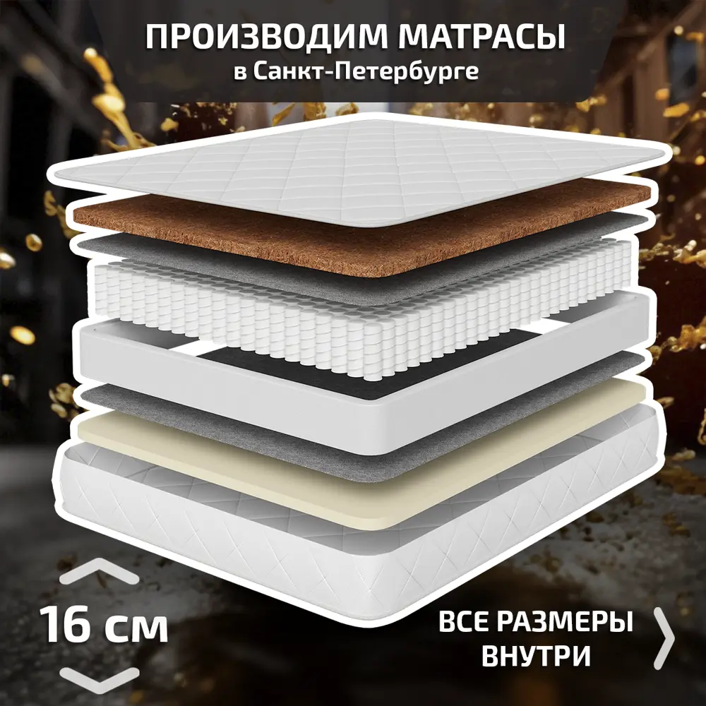 Фото Матрас Piterson Wend 180x200x16.1 см независимый пружинный блок 2-спальный Фото Матрас Piterson Wend 180x200x16.1 см независимый пружинный блок 2-спальный