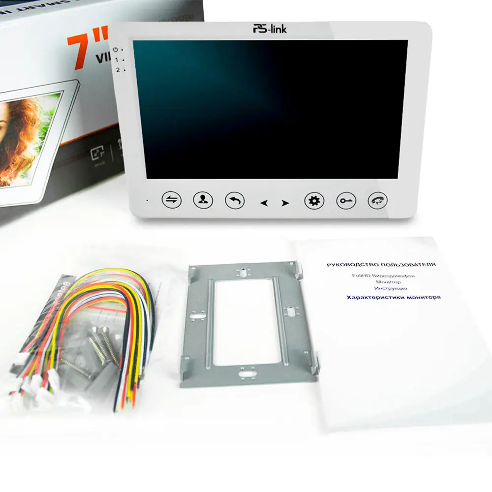 Фото 5 Видеодомофон Ps-link PS-715DP-FHD 7" цвет белый Фото 5 Видеодомофон Ps-link PS-715DP-FHD 7" цвет белый