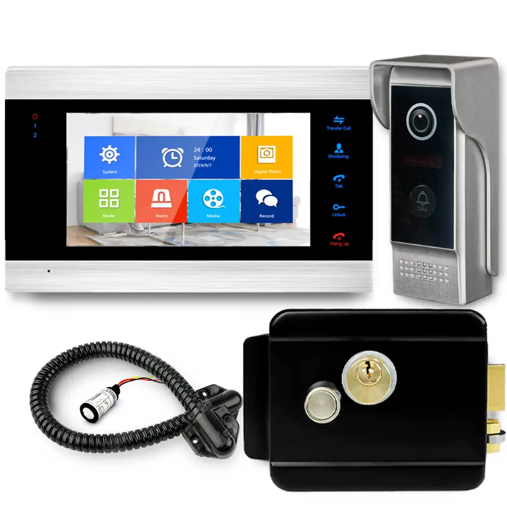 Фото Комплект Wi Fi видеодомофона Ps-link KIT-DB09-MB 7" цвет серый/серебристый Фото Комплект Wi Fi видеодомофона Ps-link KIT-DB09-MB 7" цвет серый/серебристый