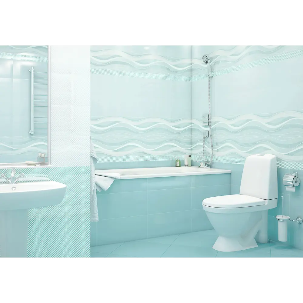 Фото Настенная плитка Altacera Luster WT9LST06 24.9x50см цвет бирюзовый