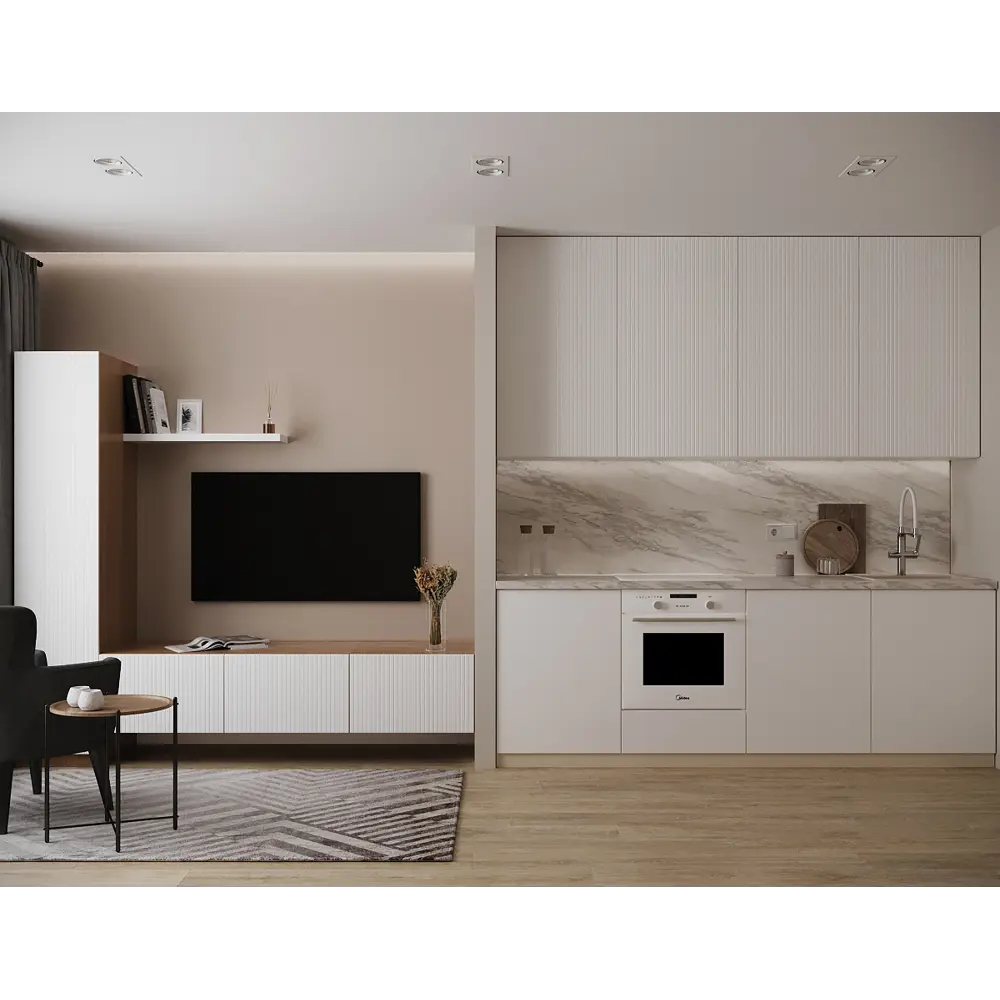 Фото 13 Фальшпанель для кухонного шкафа София 10x77 см KONSENSA ДСП цвет белый Фото 13 Фальшпанель для кухонного шкафа София 10x77 см KONSENSA ДСП цвет белый