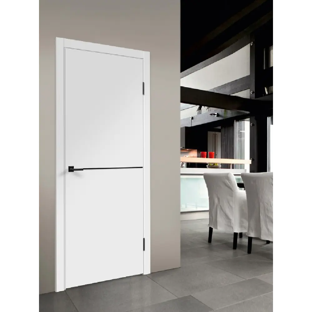 Фото 2 Комплект межкомнатной двери Velldoris Flat H1 глухая 200x70см ПВХ цвет белый с коробом и наличниками Фото 2 Комплект межкомнатной двери Velldoris Flat H1 глухая 200x70см ПВХ цвет белый с коробом и наличниками