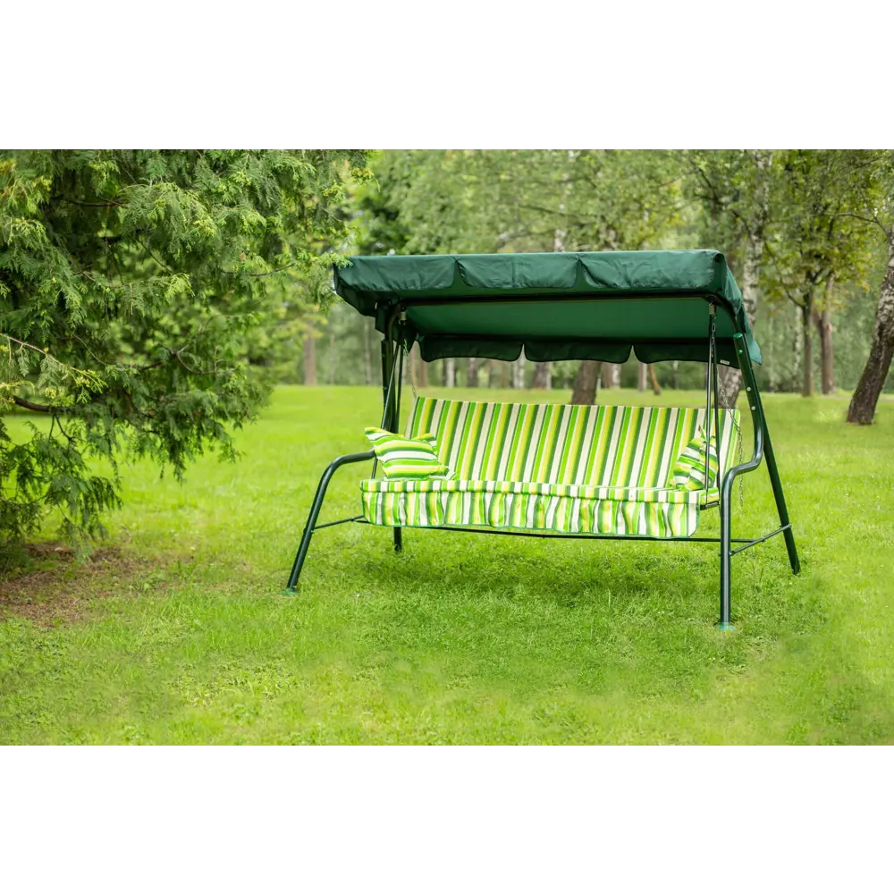 Фото Качели садовые Olsa стандарт nova 3-х местные до 210 кг зеленый