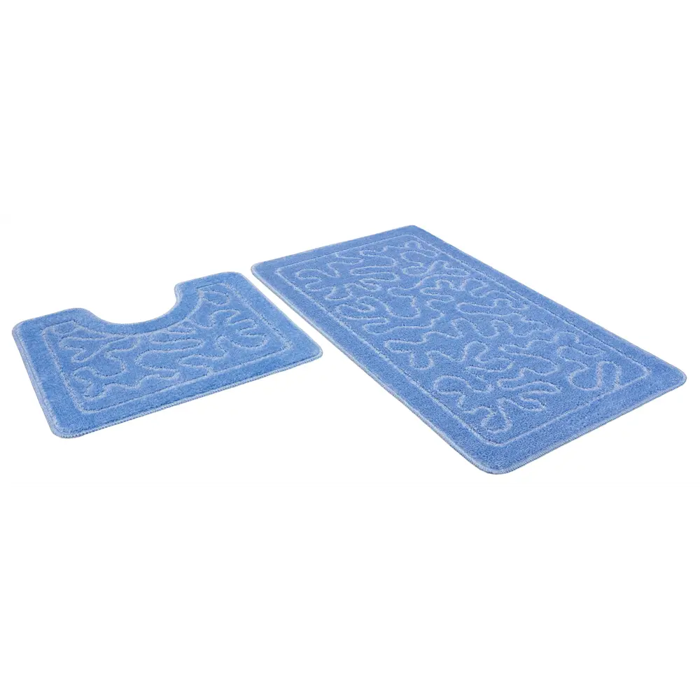 Фото Набор ковриков Shahintex РР 814411 50x80+50x50 см цвет голубой Фото Набор ковриков Shahintex РР 814411 50x80+50x50 см цвет голубой