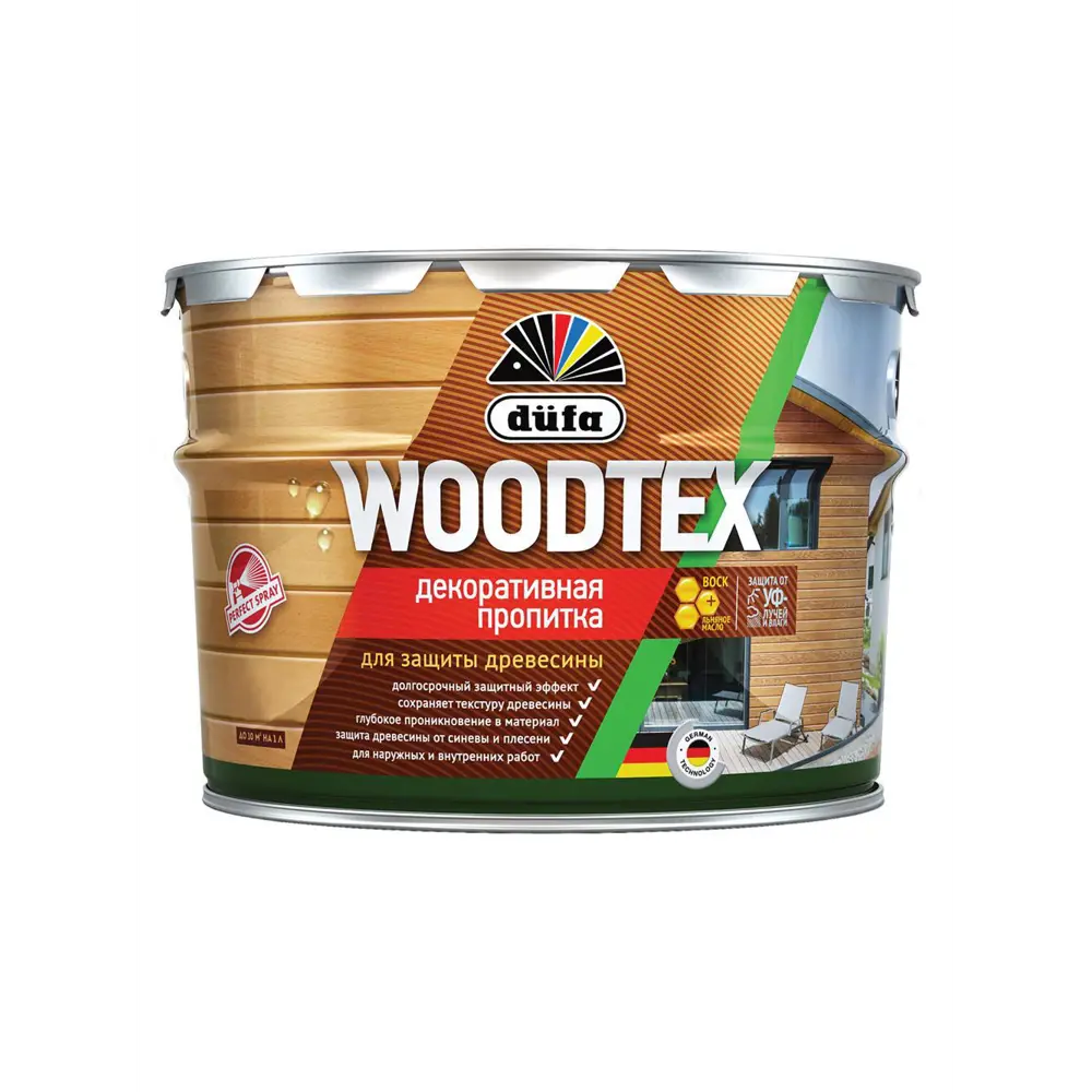 Фото Пропитка декоративная для защиты древесины алкидная Dufa Woodtex белая 0.9 л Фото Пропитка декоративная для защиты древесины алкидная Dufa Woodtex белая 0.9 л
