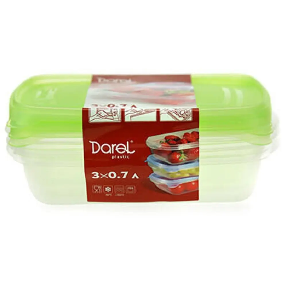 Фото Набор контейнеров Darel plastic ТРИО 0.7 л 3 шт полипропилен цвет прозрачный Фото Набор контейнеров Darel plastic ТРИО 0.7 л 3 шт полипропилен цвет прозрачный