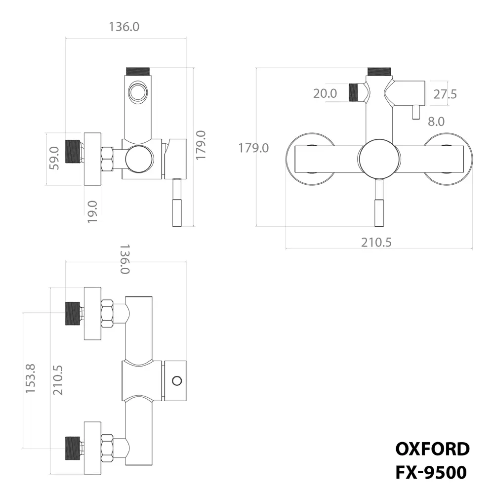 Фото 4 Душевая система Fixsen Oxford FX-9500N цвет сатин Фото 4 Душевая система Fixsen Oxford FX-9500N цвет сатин