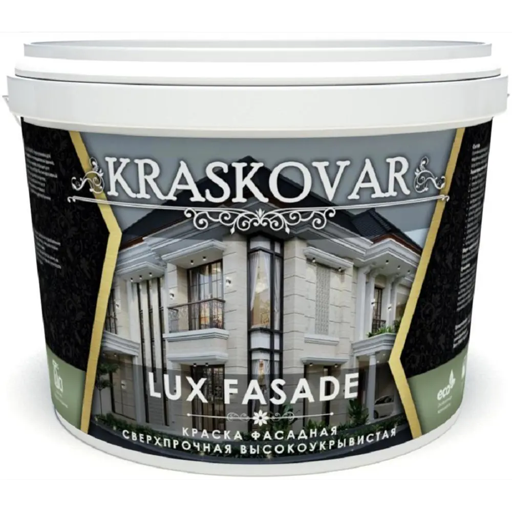 Фото Краска фасадная Kraskovar LUX FASADE KRASKOVAR LUX FASADE 9 л цвет белый Фото Краска фасадная Kraskovar LUX FASADE KRASKOVAR LUX FASADE 9 л цвет белый