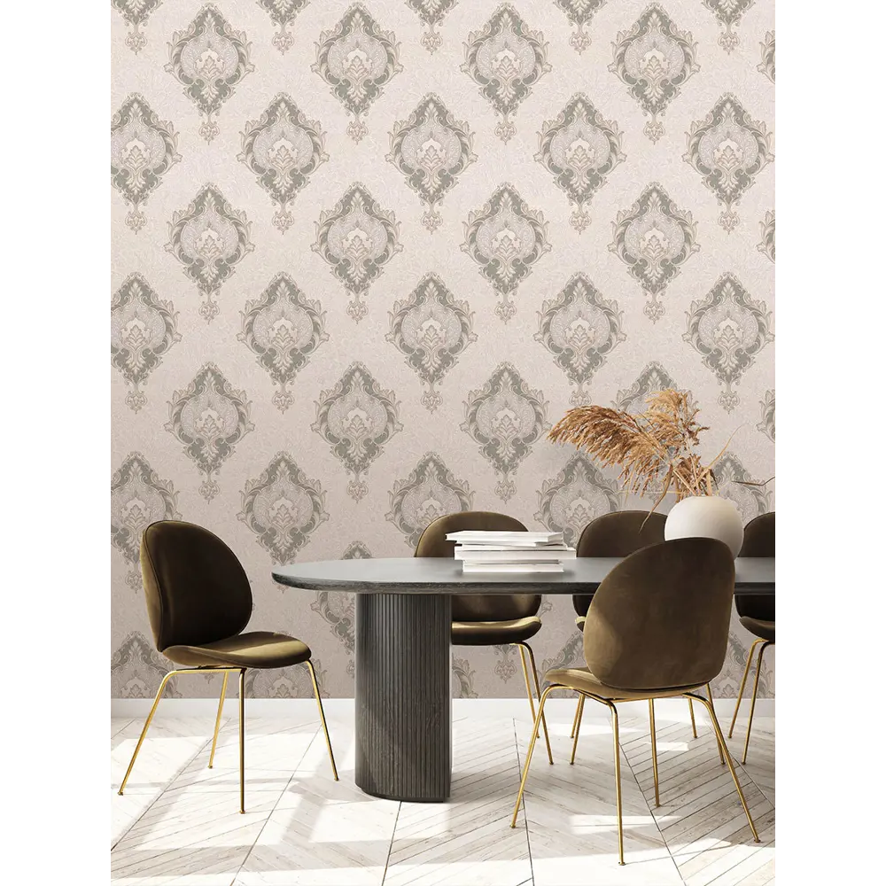 Фото 2 Обои флизелиновые Euro decor Champagne 1.06 м бежевые 7151-01