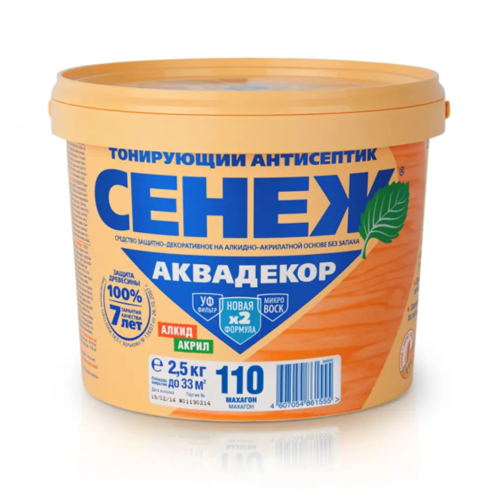 Фото Антисептик СЕНЕЖ АКВАДЕКОР махагон 2.5 л
