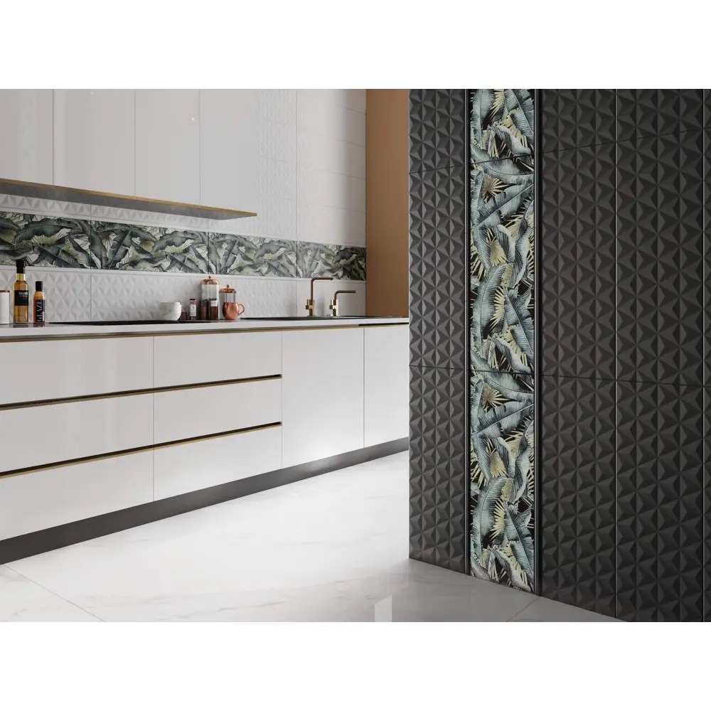 Фото 2 Керамическая плитка Kerama Marazzi Диагональ Черный структура обрезной 25x75см Фото 2 Керамическая плитка Kerama Marazzi Диагональ Черный структура обрезной 25x75см