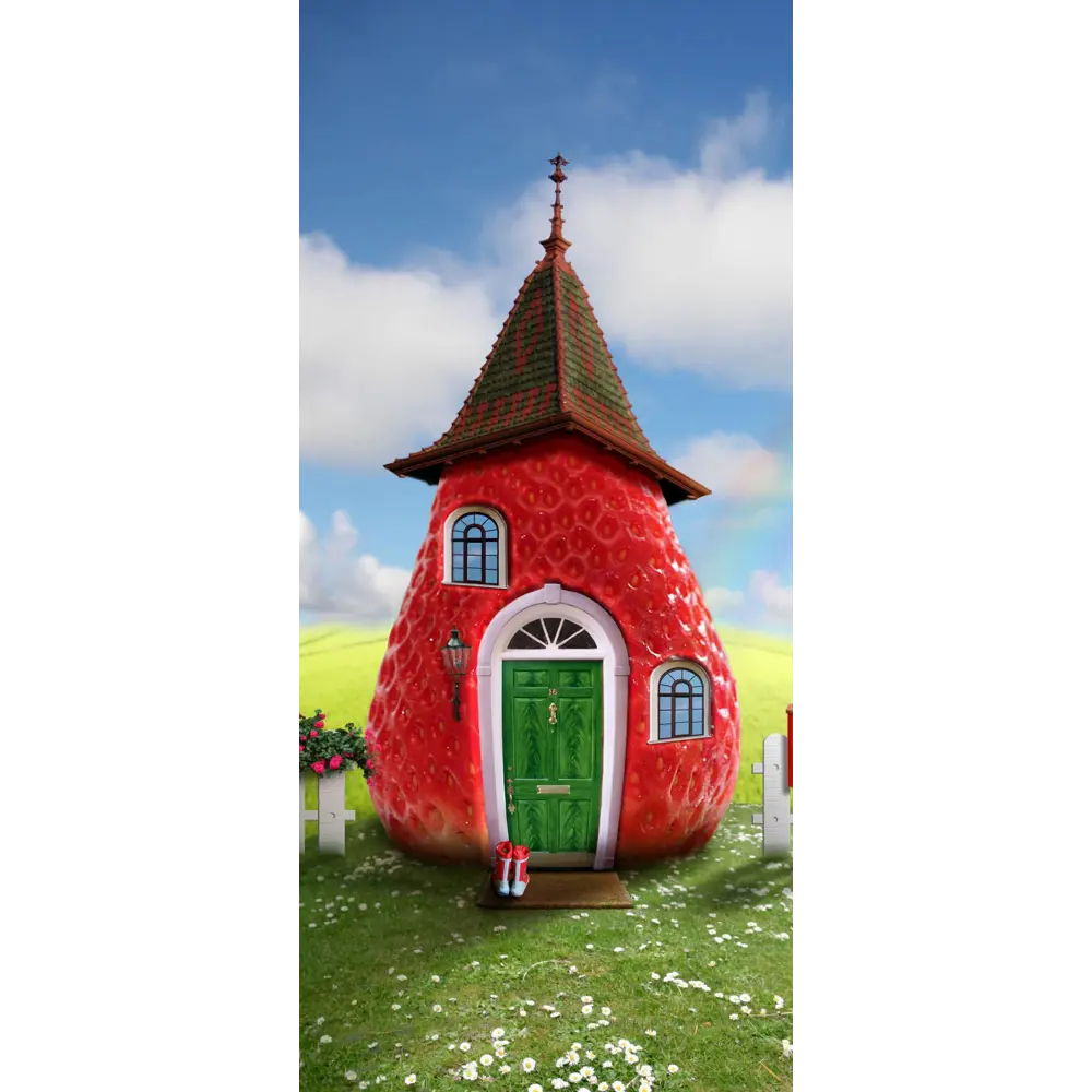 Фото Наклейка для дверей и мебели Wallfix "Красный домик" 95x220 см, W168 Фото Наклейка для дверей и мебели Wallfix "Красный домик" 95x220 см, W168