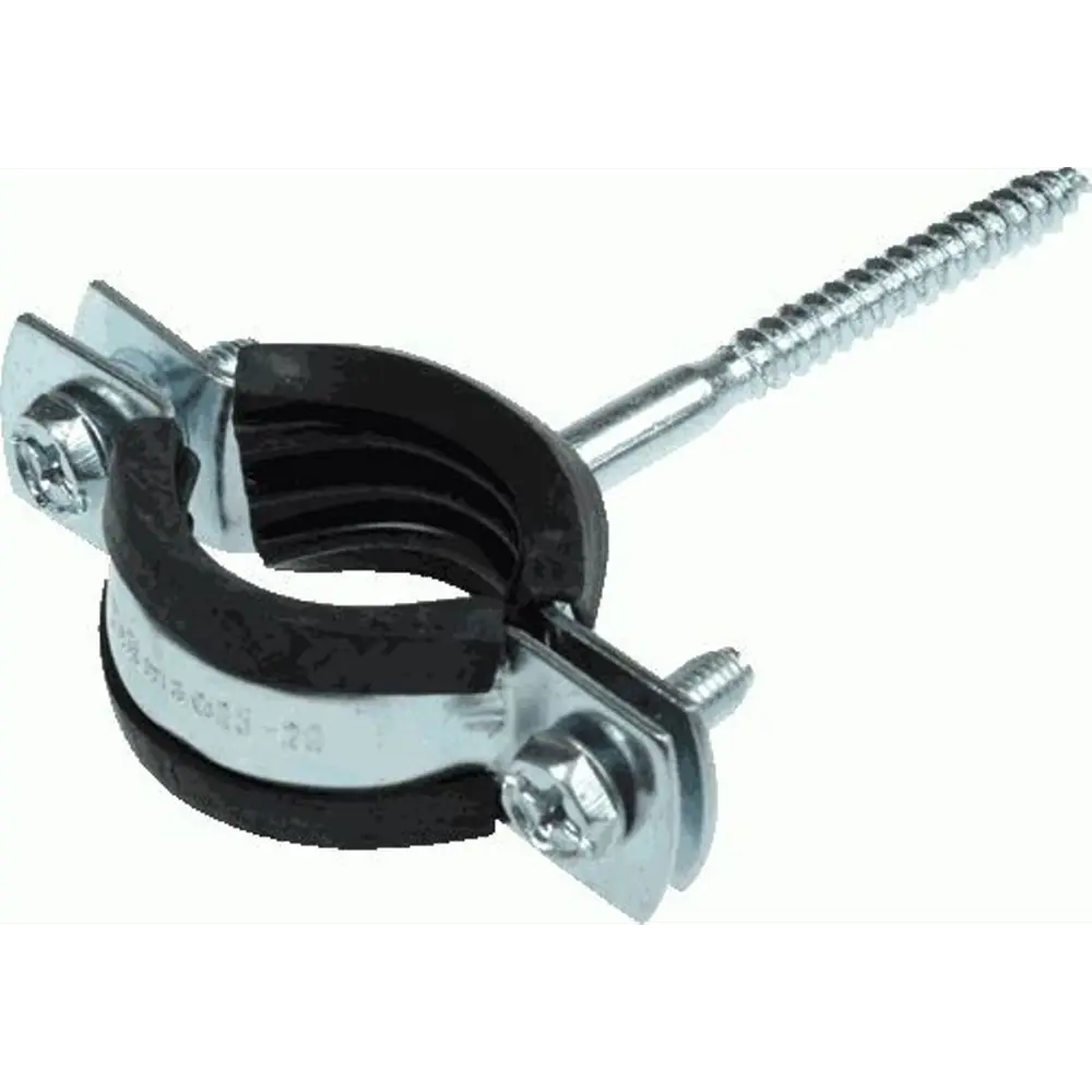 Фото Хомут оцинкованный TeRma с резиновым уплотнителем 1.1/4" 39-46 мм с шурупом