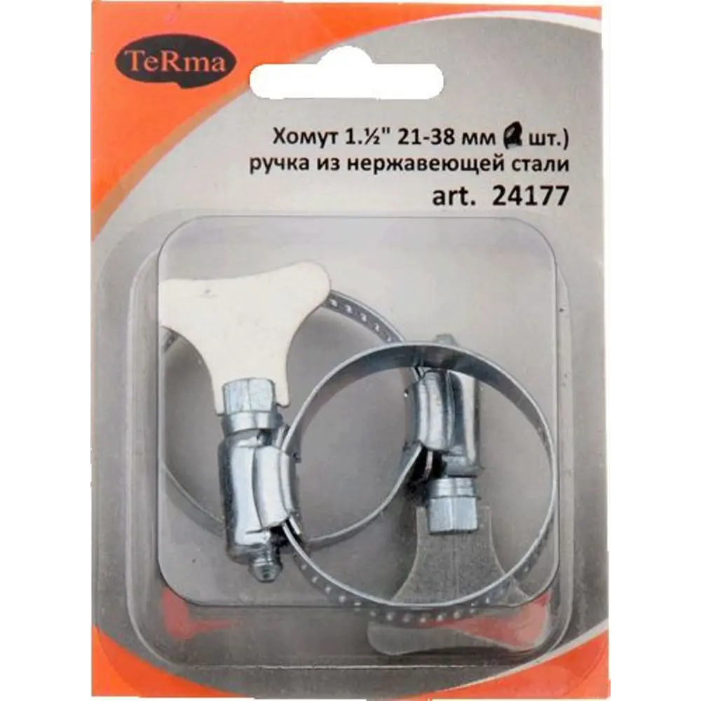 Фото Хомут TeRma 1.1/4" 18-32 мм ручка 2 шт