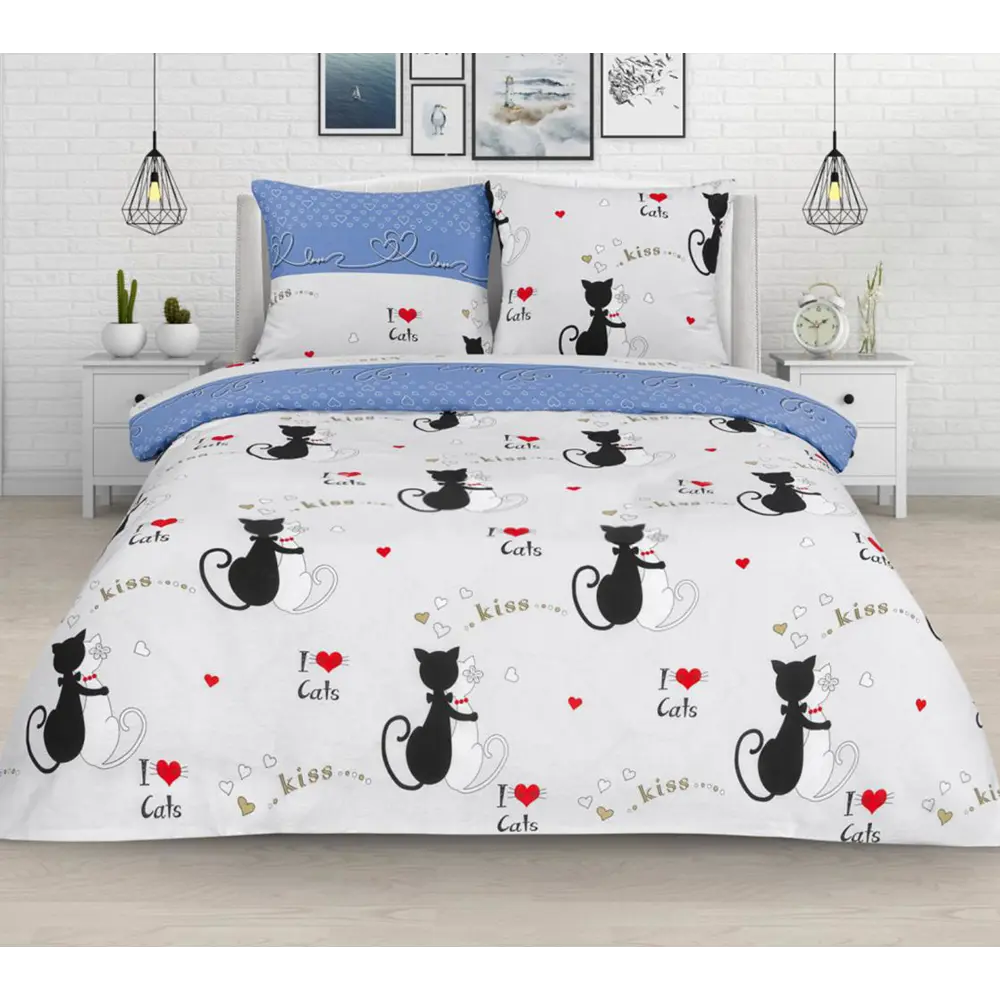 Фото Пододеяльник Home Mercury Котики Евро макси 220x240 бязь Фото Пододеяльник Home Mercury Котики Евро макси 220x240 бязь
