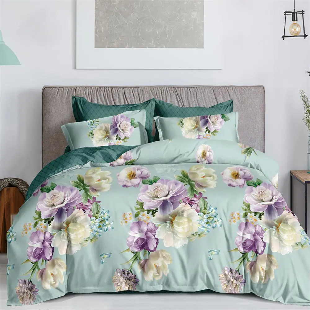 Фото Постельное белье на резинке Home Mercury Весна Семейное Поплин 4 наволочки