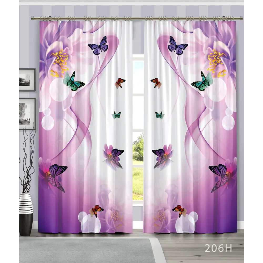 Фото Штора Iris Iris 206H на шторной ленте с закрытыми петлями 145x260 см цвет мультиколор Фото Штора Iris Iris 206H на шторной ленте с закрытыми петлями 145x260 см цвет мультиколор